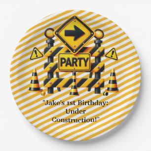 Construction Birthday Party Paper Plate