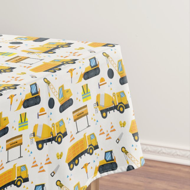 Construction Birthday Party Tablecloth  (In Situ)