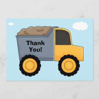 Construction Birthday Party Thank You Card