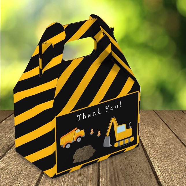 Construction Birthday Party Thank You Favor Box (Creator Uploaded)