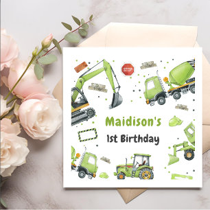 Construction  Birthday Party Thank You  Napkin