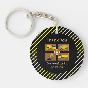 Construction Birthday Personalized Name Boy Truck Keychain