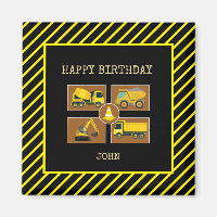 Construction Birthday Personalized Name Boy Truck
