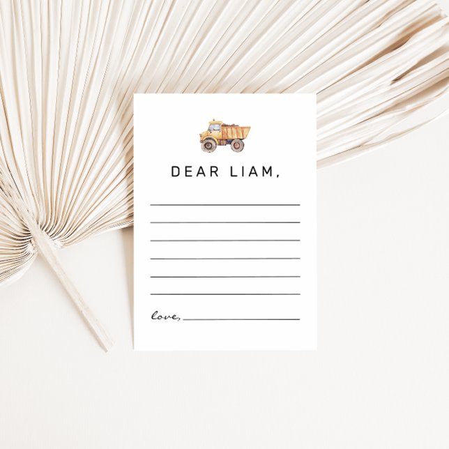 Construction Birthday Time Capsule Note Card (Creator Uploaded)