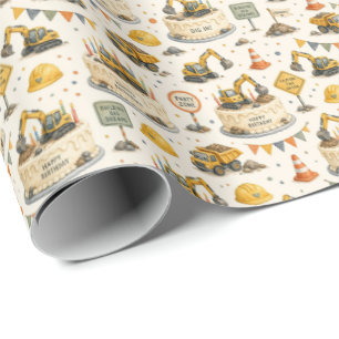 Construction Birthday Wrapping Paper