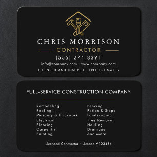 Construction Black & Gold Business Card