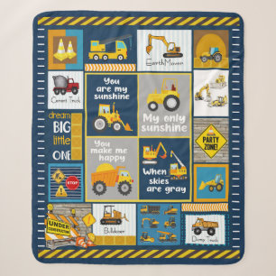 Construction Blanket, Construction Gifts Sherpa Blanket