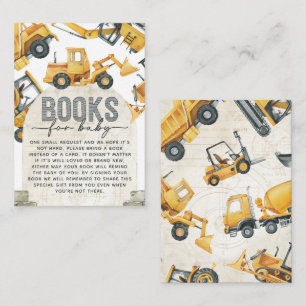 Construction Book Request for Baby Card Insert
