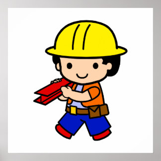 Construction Boy Poster