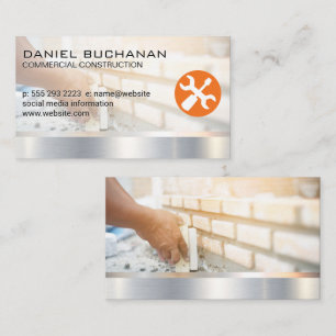 Construction   Brick Layer   Builder Logo Business Card