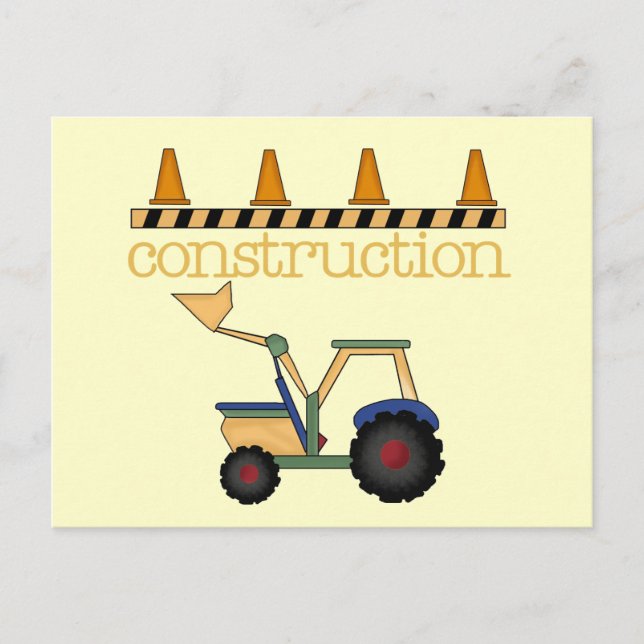 Construction Bucket Loader t-shirts and Gifts Postcard (Front)