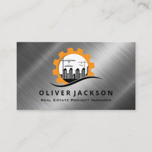 Construction Build   General Contractor   Metallic Business Card