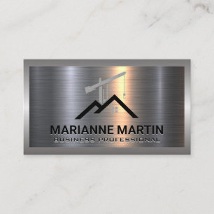 Construction Build    Metal Brushed Business Card