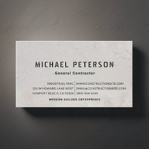 Construction Builder Developer Stucco BW Modern Business Card