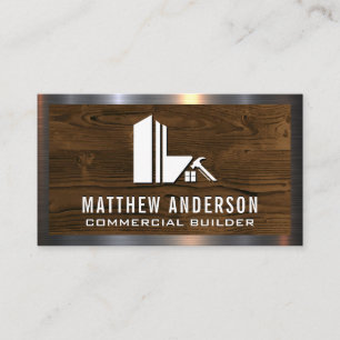 Construction Builder Wood and Steel Business Card