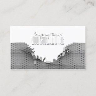 Construction Builders Grey Bricks Business Card