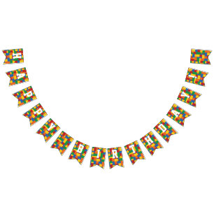 Construction Building Blocks Birthday Bunting Flags