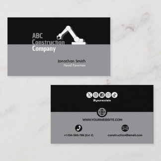 Construction Building Crane Business Card