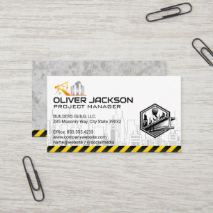 Construction Buildings   Blue Collar Business Card
