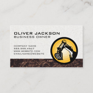 Construction   Bulldozer   Dirt Business Card
