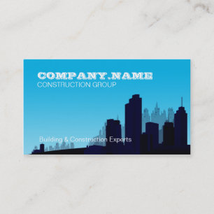 Construction Business Blue Skyline Card