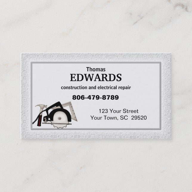 Construction Business Cards (Front)