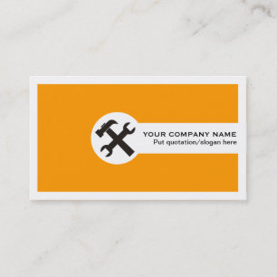 Construction business cards-orange card