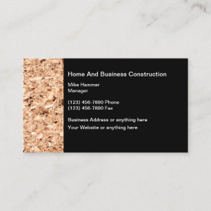 Construction Business Cards Plywood Design