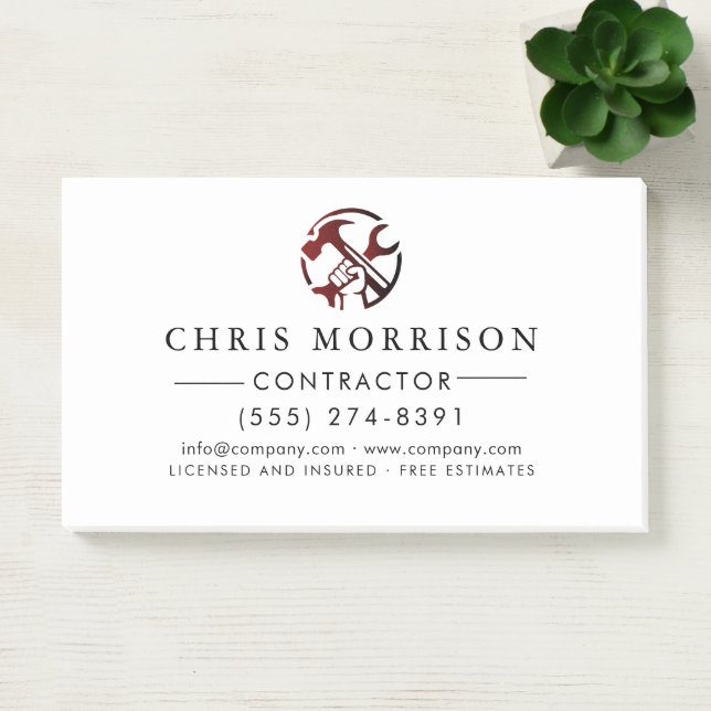 Construction Business Marketing Logo Post-it Notes (Office)