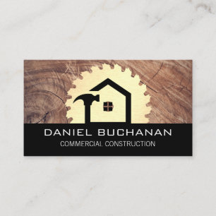 Construction / Buzz Saw / Wood Grain Business Card