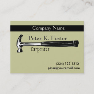 Construction Carpenter Artistic Hammer Drawing Business Card