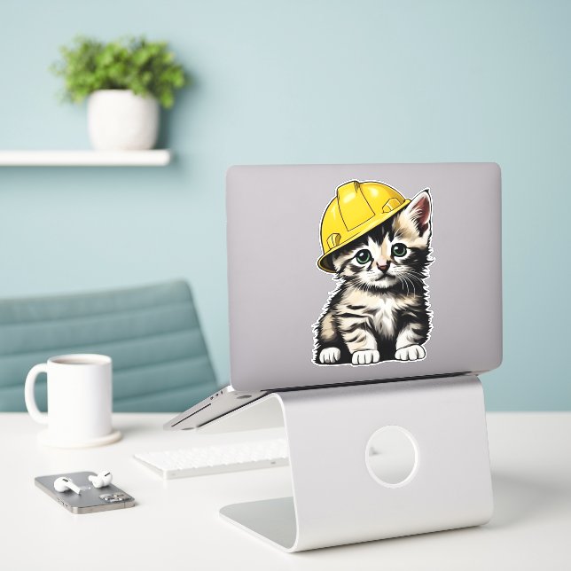 Construction Cat (Laptop On Desk)
