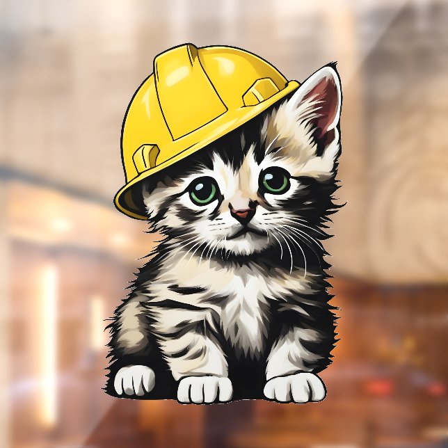 Construction Cat Window Cling (Sheet 2)