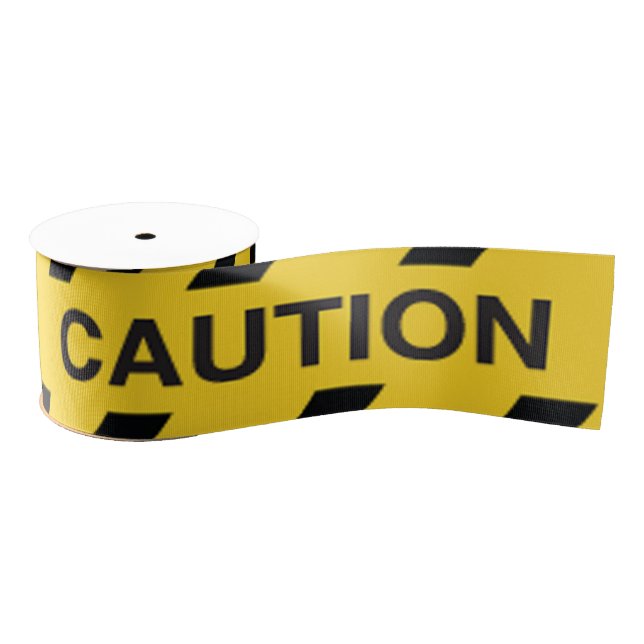 Construction Caution Tape Ribbon Grosgrain Ribbon (Spool)