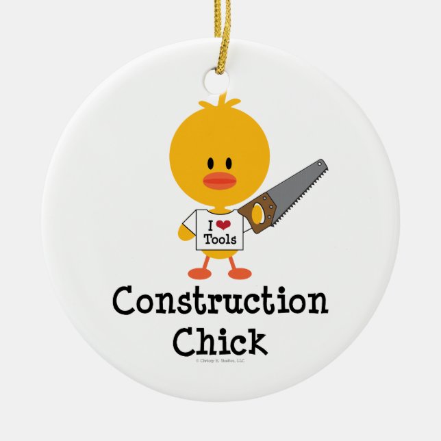 Construction Chick Ornament (Front)
