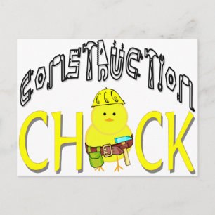 Construction Chick Postcard