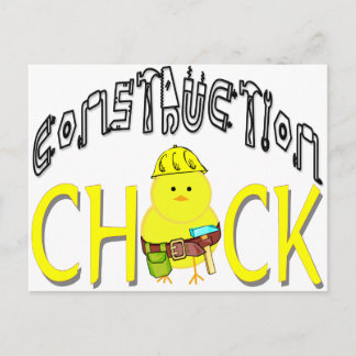 Construction Chick Postcard