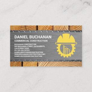 Construction   Circular   Steel Wood   Builders Business Card