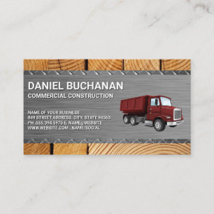 Construction Circular Steel Wood Dump Truck Business Card