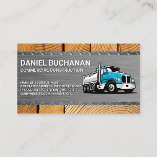 Construction Circular Steel Wood Dump Truck Business Card