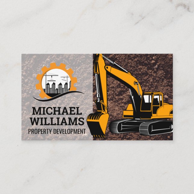 Construction | Commercial Buildings | Excavator Business Card (Front)