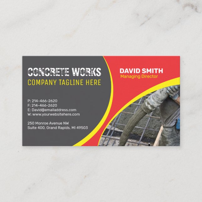 Construction Company Business Card (Front)