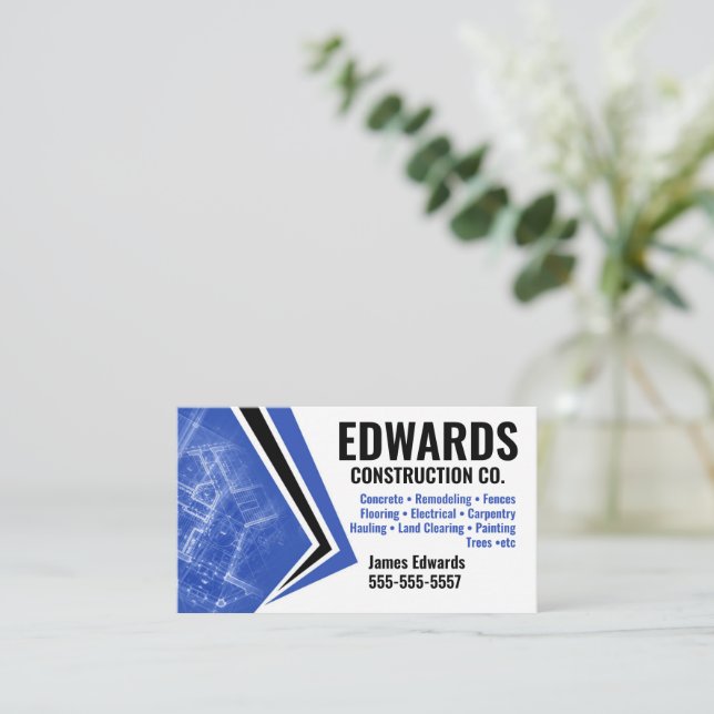 Construction Company Business Card (Standing Front)