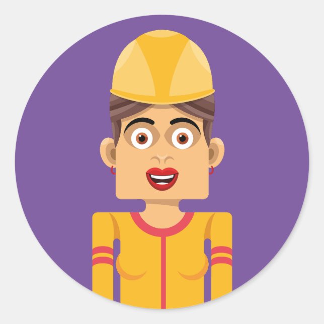 Construction Company Classic Round Sticker (Front)