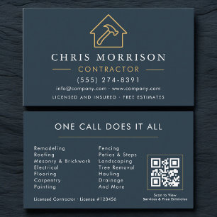 Construction Company QR Code Business Card