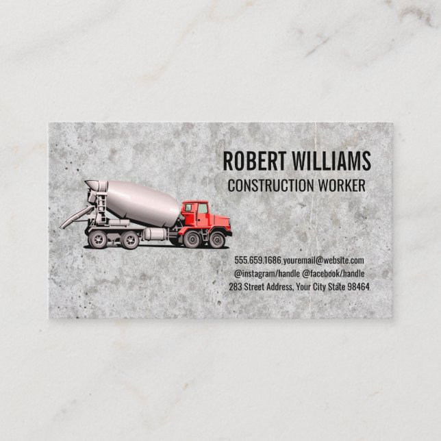 Construction | Concrete Mixing Truck Appointment Card (Front)