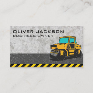 Construction   Concrete    Road Roller Business Card