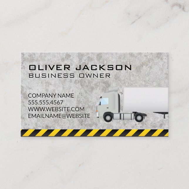 Construction | Concrete | Semi Truck Business Card (Front)