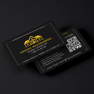 Construction Consultant General Contractor Yellow Business Card