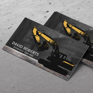 Construction Contractor Excavator Plant Operator  Business Card